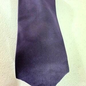 "Calvin‎ Klein" Purple Check Men's Neck Tie, Silk, 60", Made In China